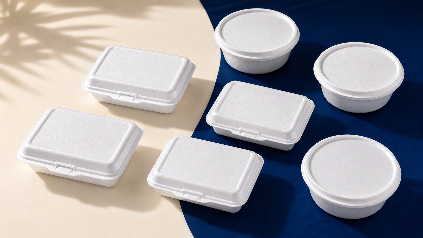 Conjunto de marmitas de isopor prontas para uma empresa